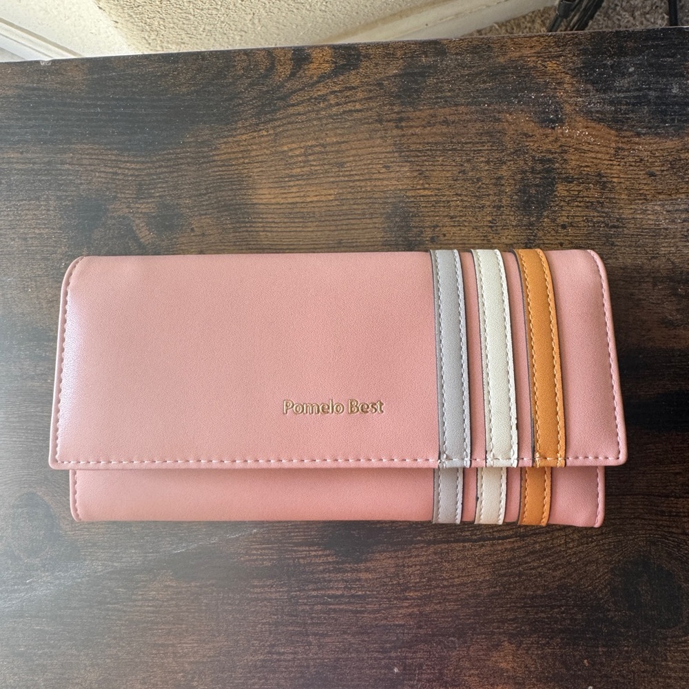 Pomelo Best Pink Wallet with Leather Finish